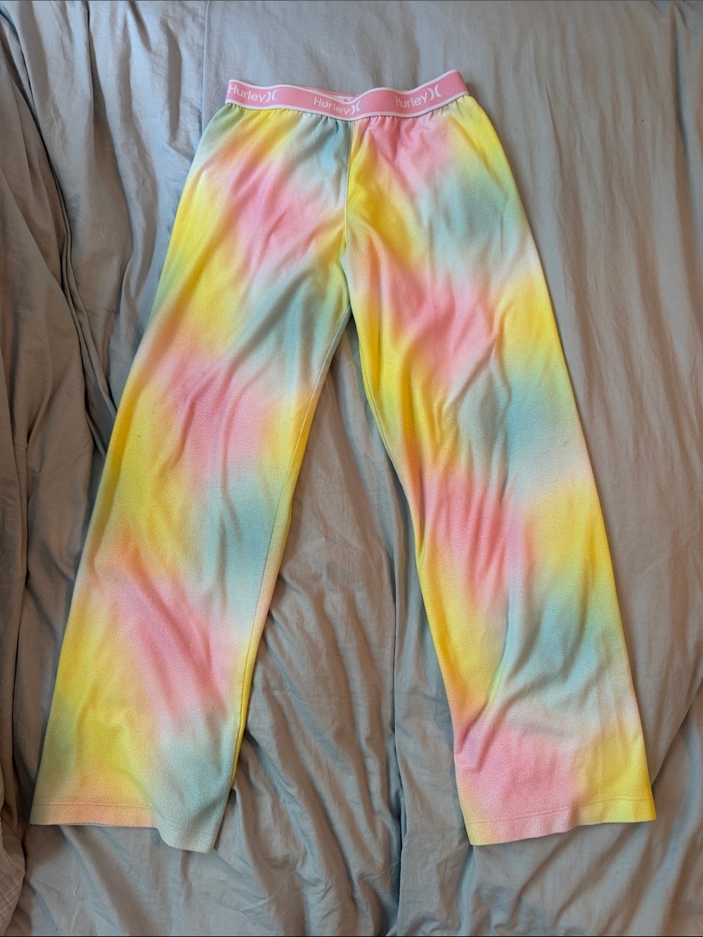 Hurley Kids Tie-Dye Pajama Pants in Pink, Yellow & Blue
